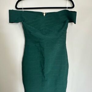 Fashion Nova Strapless Green Dress